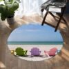 Beachy Dream Round Carpet Floor Rug Living Room Bedroom Decor Round Area Rug Carpet