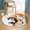 Beagle Hound Round Carpet Floor Rug Living Room Bedroom Decor Round Area Rug Carpet