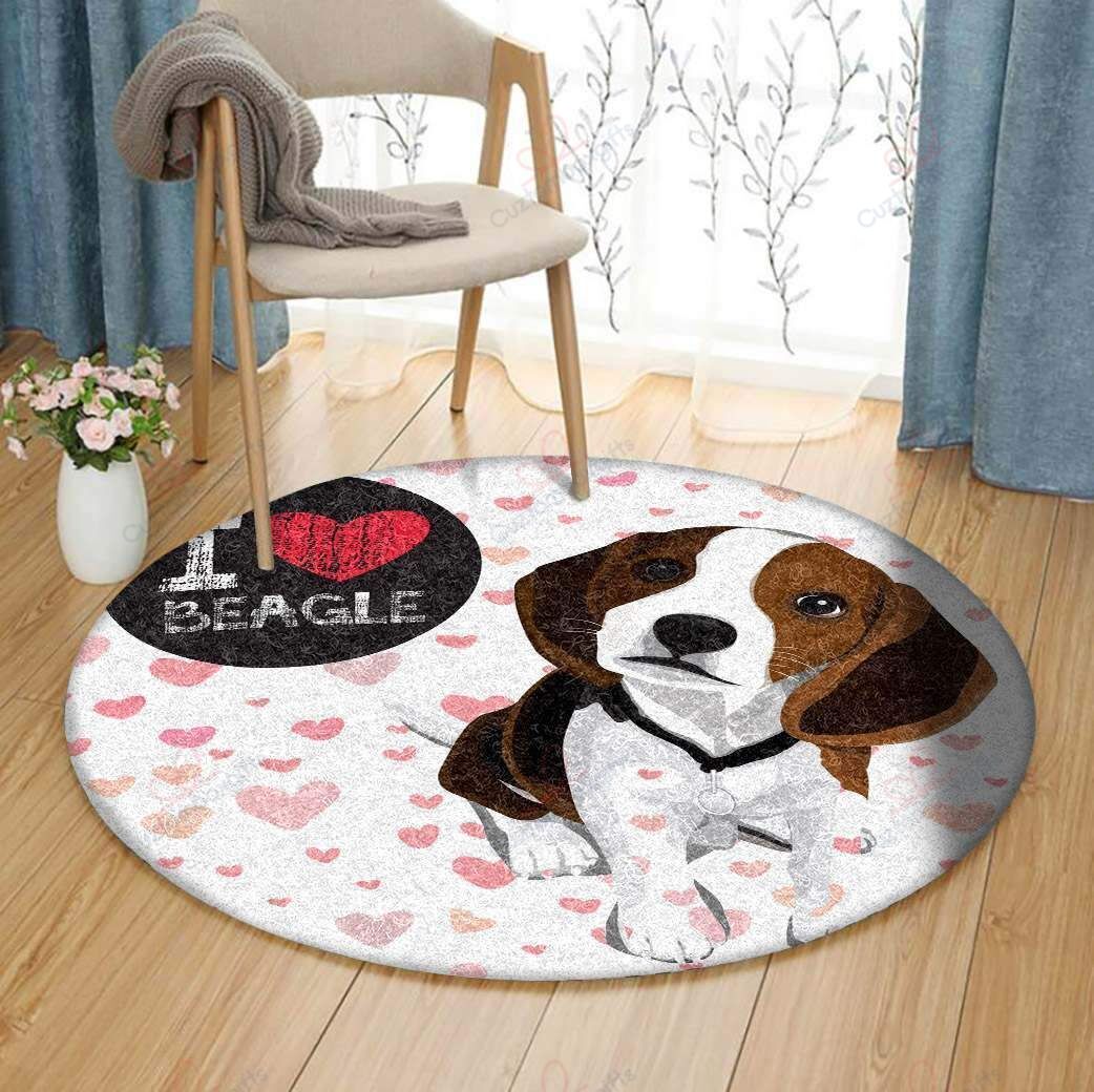 Beagle Love Round Carpet Floor Rug Living Room Bedroom Decor Round Area Rug Carpet Beagle Love Round Carpet Floor Rug Living Room Bedroom Decor Round Area Rug Carpet