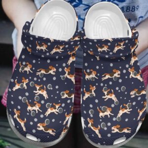 Beagle Personalize Clog Custom Crocs Fashionstyle Comfortable For Women Men Kid Print 3D Snowflakes Beagle