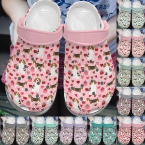 Beagle Personalize Clog Custom Crocs Fashionstyle Comfortable For Women Men Kid Print 3D Whitesole Cute Beagles