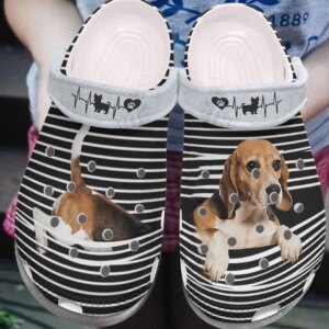 Beagle Personalized Clog Custom Crocs Comfortablefashion Style Comfortable For Women Men Kid Print 3D Striped Beagle