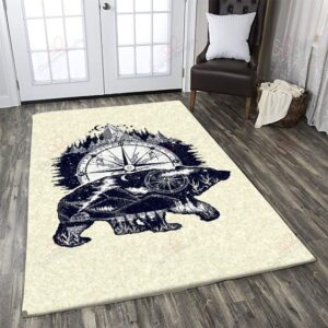 Bear And Compass Rug Sport Decor Gift Floor Decor Living Room Carpet Rug Area Rug - b58599e256e4