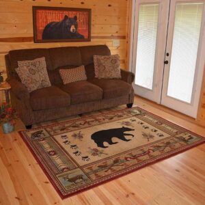 Bear And Deer Rug Sport Decor Gift Floor Decor Living Room Carpet Rug Area Rug - 53fa03b9ff02