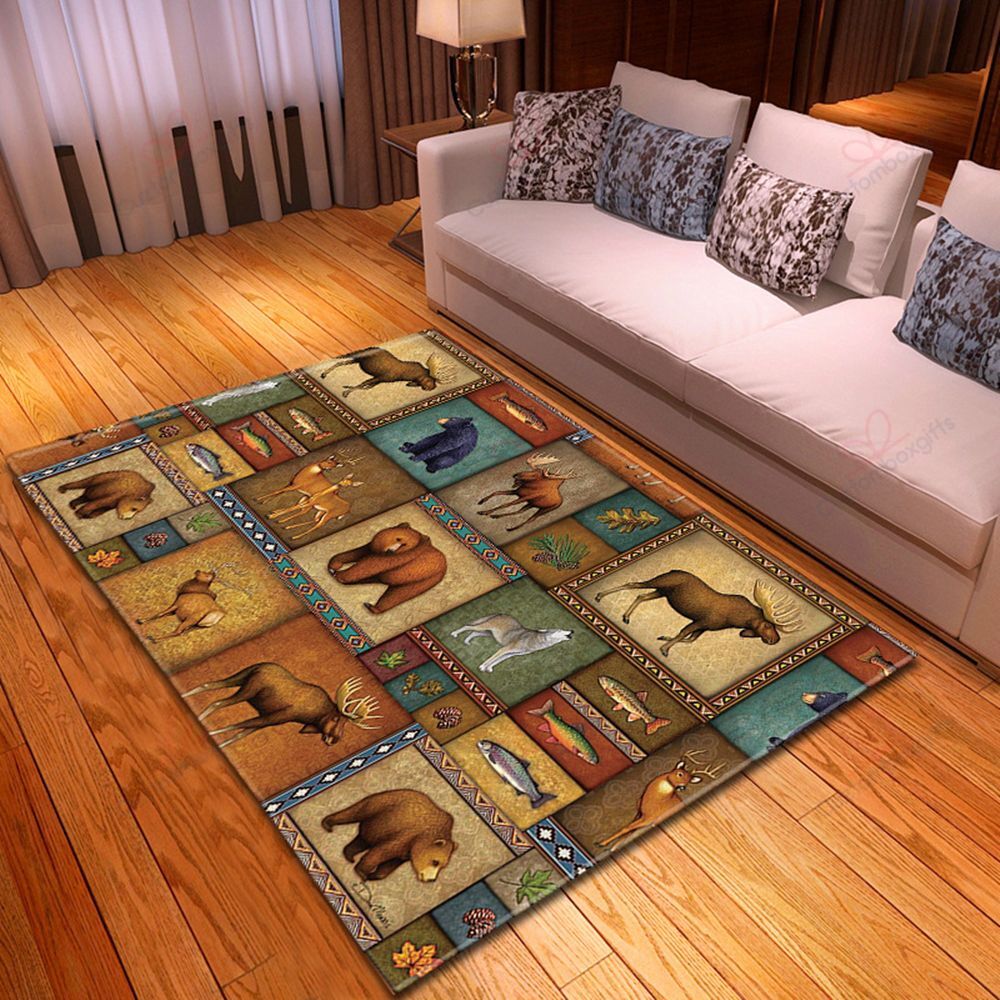 Bear And Deer Rustic Rug Sport Decor Gift Floor Decor Living Room Carpet Rug Area Rug - 6446628e9321 Bear And Deer Rustic Rug Sport Decor Gift Floor Decor Living Room Carpet Rug Area Rug - 6446628e9321
