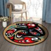 Bear And Fish Round Carpet Floor Rug Living Room Bedroom Decor Round Area Rug Carpet