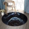 Bear And Girl Round Carpet Floor Rug Living Room Bedroom Decor Round Area Rug Carpet