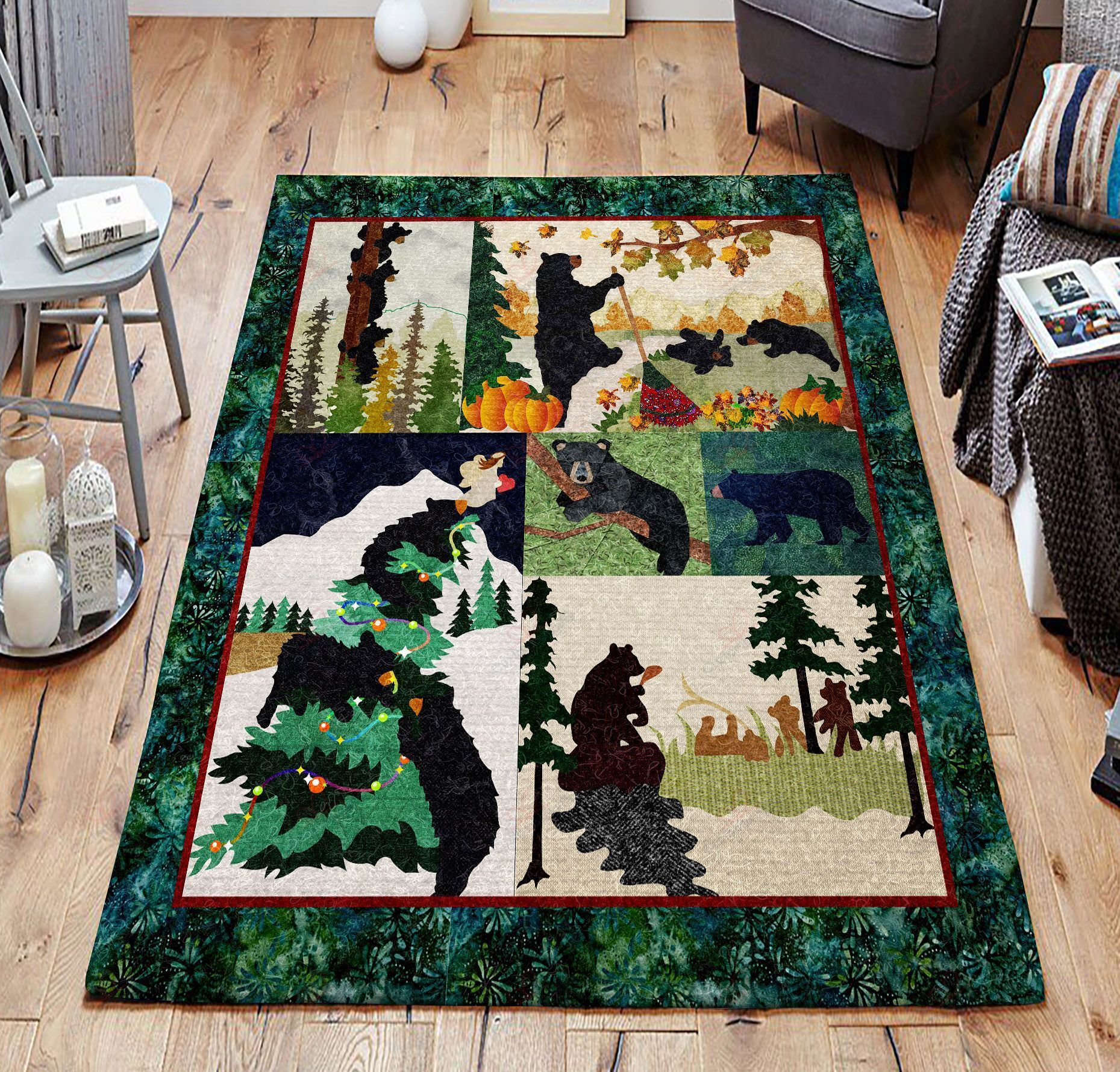 Bear And Tree Rug Sport Decor Gift Floor Decor Living Room Carpet Rug Area Rug - 39371a483b8c Bear And Tree Rug Sport Decor Gift Floor Decor Living Room Carpet Rug Area Rug - 39371a483b8c