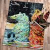 Bear Art Green And Orange Rug Sport Decor Gift Floor Decor Living Room Carpet Rug Area Rug - 91b2cc0d2b8b