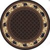 Bear Brown Round Carpet Floor Rug Living Room Bedroom Decor Round Area Rug Carpet