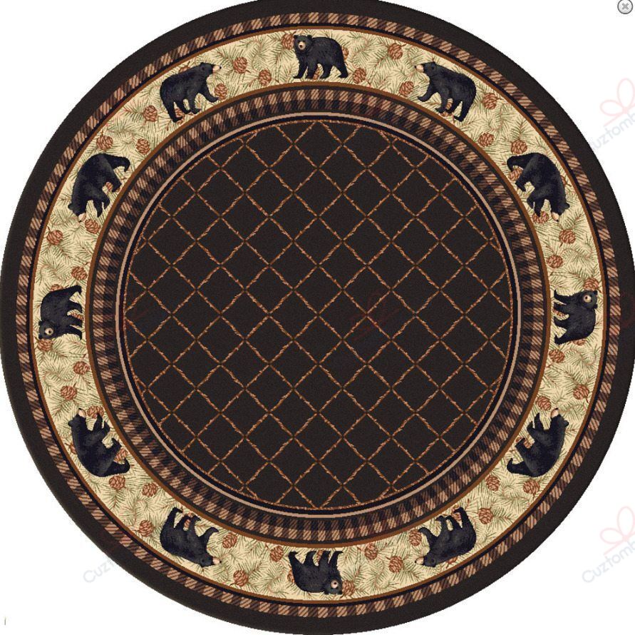 Bear Brown Round Carpet Floor Rug Living Room Bedroom Decor Round Area Rug Carpet Bear Brown Round Carpet Floor Rug Living Room Bedroom Decor Round Area Rug Carpet
