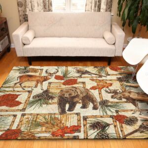 Bear Deer Moose Rug Sport Decor Gift Floor Decor Living Room Carpet Rug Area Rug - 3107a89bbc2c