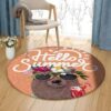 Bear Enjoy Drink Round Carpet Floor Rug Living Room Bedroom Decor Round Area Rug Carpet