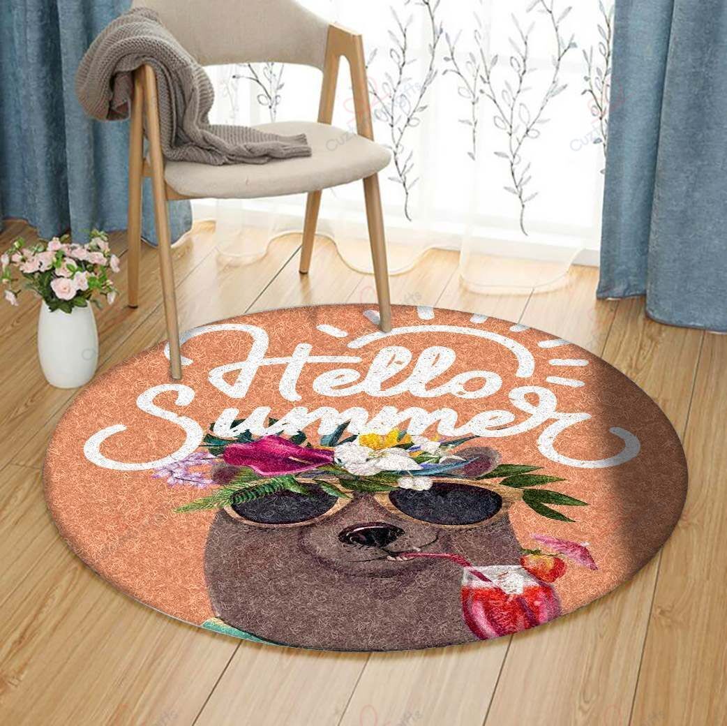 Bear Enjoy Drink Round Carpet Floor Rug Living Room Bedroom Decor Round Area Rug Carpet Bear Enjoy Drink Round Carpet Floor Rug Living Room Bedroom Decor Round Area Rug Carpet