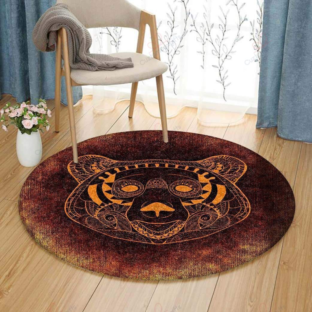 Bear Face Pattern Round Carpet Floor Rug Living Room Bedroom Decor Round Area Rug Carpet Bear Face Pattern Round Carpet Floor Rug Living Room Bedroom Decor Round Area Rug Carpet