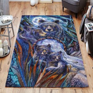 Bear Family Rug Sport Decor Gift Floor Decor Living Room Carpet Rug Area Rug - 28e7a3455b1f