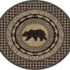 Bear Fish Rustic Round Carpet Floor Rug Living Room Bedroom Decor Round Area Rug Carpet