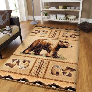 Bear Hunting Fish Rug Sport Decor Gift Floor Decor Living Room Carpet Rug Area Rug - 6b1de889b267