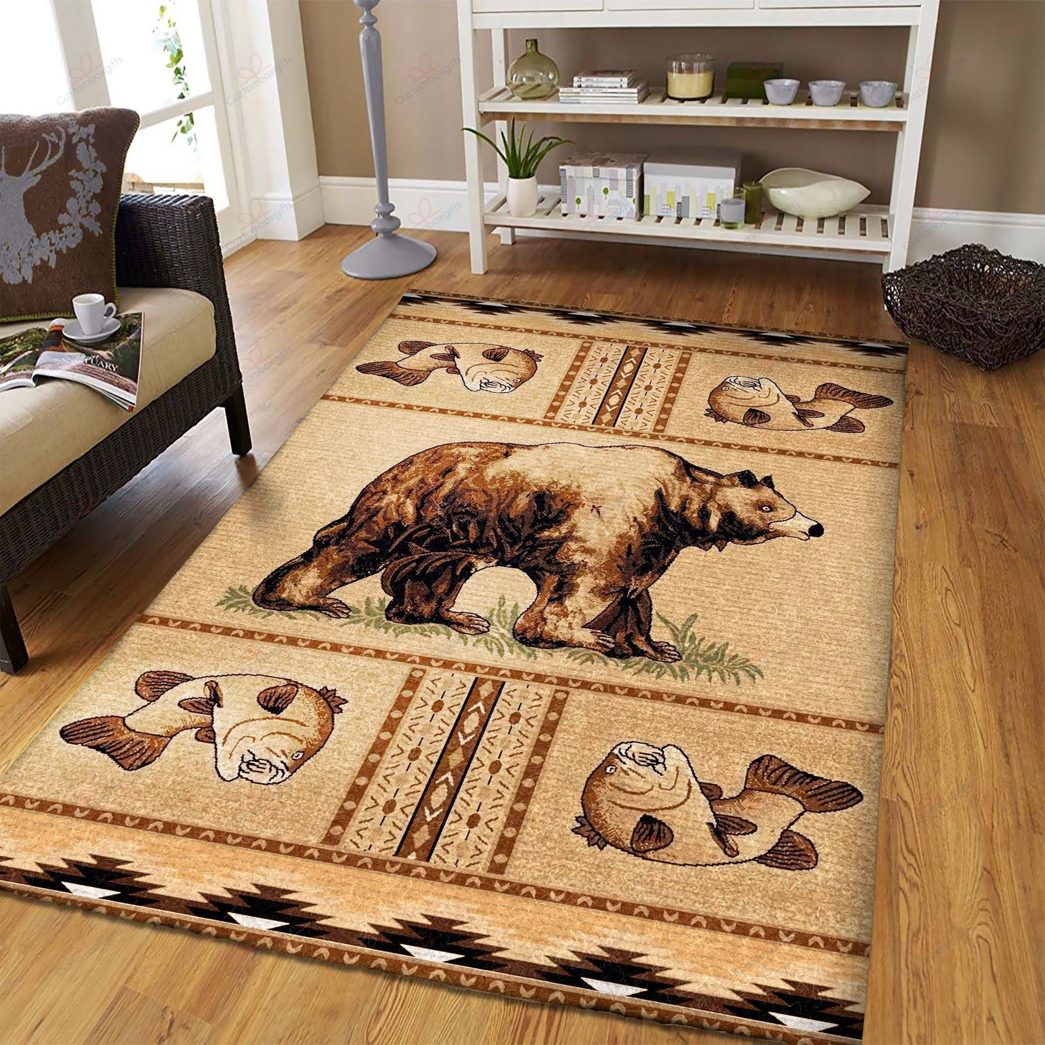 Bear Hunting Fish Rug Sport Decor Gift Floor Decor Living Room Carpet Rug Area Rug - 6b1de889b267 Bear Hunting Fish Rug Sport Decor Gift Floor Decor Living Room Carpet Rug Area Rug - 6b1de889b267