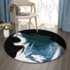 Bear Hunting Round Carpet Floor Rug Living Room Bedroom Decor Round Area Rug Carpet