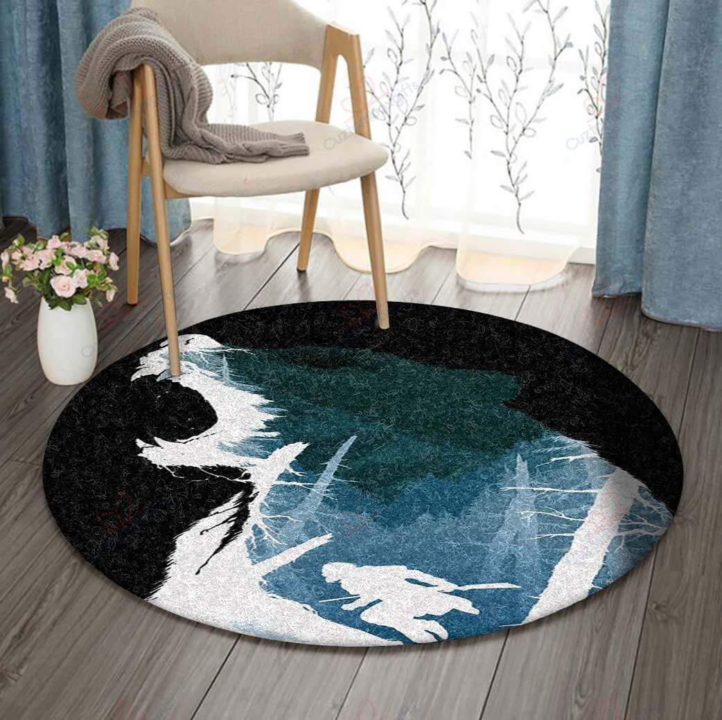 Bear Hunting Round Carpet Floor Rug Living Room Bedroom Decor Round Area Rug Carpet Bear Hunting Round Carpet Floor Rug Living Room Bedroom Decor Round Area Rug Carpet