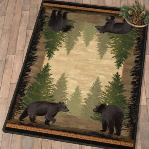 Bear In Forest Rug Sport Decor Gift Floor Decor Living Room Carpet Rug Area Rug - 6bd8ee849607