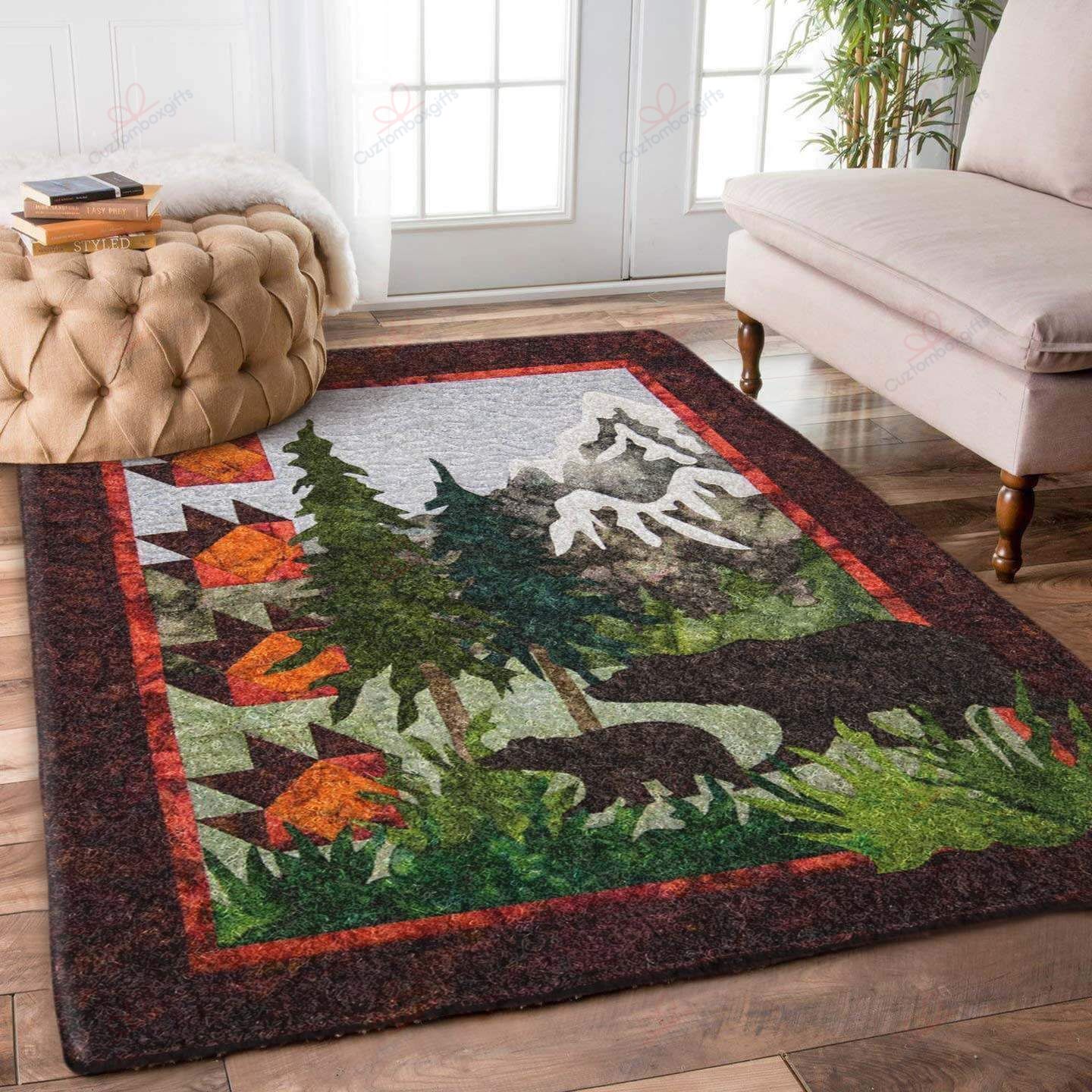 Bear In The Forest Rug Sport Decor Gift Floor Decor Living Room Carpet Rug Area Rug - 541d6cf77edb Bear In The Forest Rug Sport Decor Gift Floor Decor Living Room Carpet Rug Area Rug - 541d6cf77edb