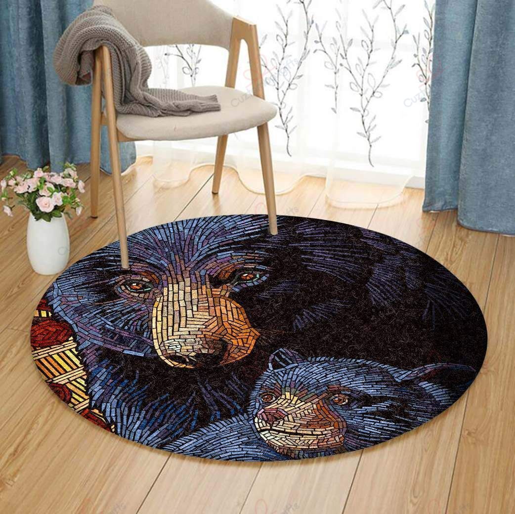 Bear Mama And Baby Round Carpet Floor Rug Living Room Bedroom Decor Round Area Rug Carpet Bear Mama And Baby Round Carpet Floor Rug Living Room Bedroom Decor Round Area Rug Carpet