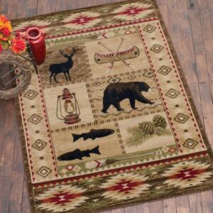 Bear Moose Huntin Rug Sport Decor Gift Floor Decor Living Room Carpet Rug Area Rug - a62dd3136417