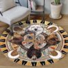 Bear Native 1 Round Carpet Floor Rug Living Room Bedroom Decor Round Area Rug Carpet