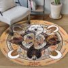 Bear Native Pattern Round Carpet Floor Rug Living Room Bedroom Decor Round Area Rug Carpet