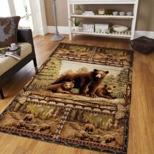 Bear Native Vintage Pattern Rug Sport Decor Gift Floor Decor Living Room Carpet Rug Area Rug - 4ff3616227e8
