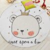 Bear Once Upon A Time Round Carpet Floor Rug Living Room Bedroom Decor Round Area Rug Carpet