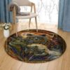 Bear Painting 1 Round Carpet Floor Rug Living Room Bedroom Decor Round Area Rug Carpet