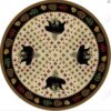 Bear Patchwork Natural Round Carpet Floor Rug Living Room Bedroom Decor Round Area Rug Carpet