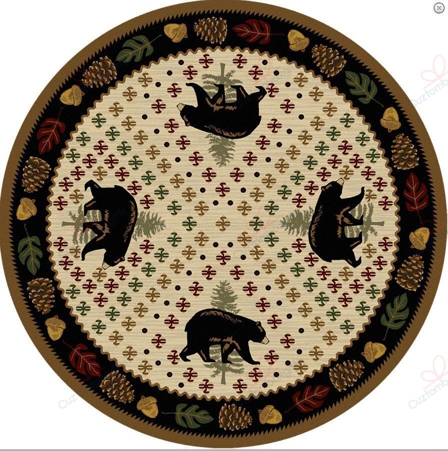 Bear Patchwork Natural Round Carpet Floor Rug Living Room Bedroom Decor Round Area Rug Carpet Bear Patchwork Natural Round Carpet Floor Rug Living Room Bedroom Decor Round Area Rug Carpet