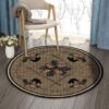 Bear Pattern 2 Round Carpet Floor Rug Living Room Bedroom Decor Round Area Rug Carpet