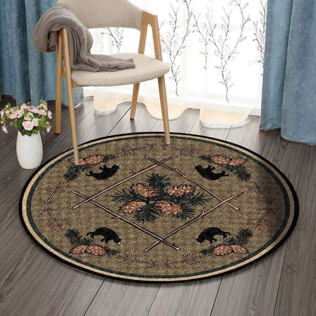 Bear Pattern 2 Round Carpet Floor Rug Living Room Bedroom Decor Round Area Rug Carpet Bear Pattern 2 Round Carpet Floor Rug Living Room Bedroom Decor Round Area Rug Carpet