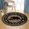 Bear Pattern Round Carpet Floor Rug Living Room Bedroom Decor Round Area Rug Carpet