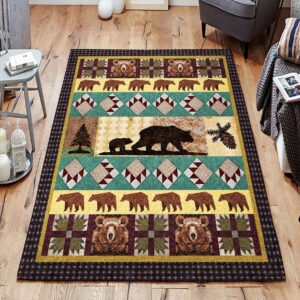 Bear Pattern Rug Sport Decor Gift Floor Decor Living Room Carpet Rug Area Rug - ba6115cd582e