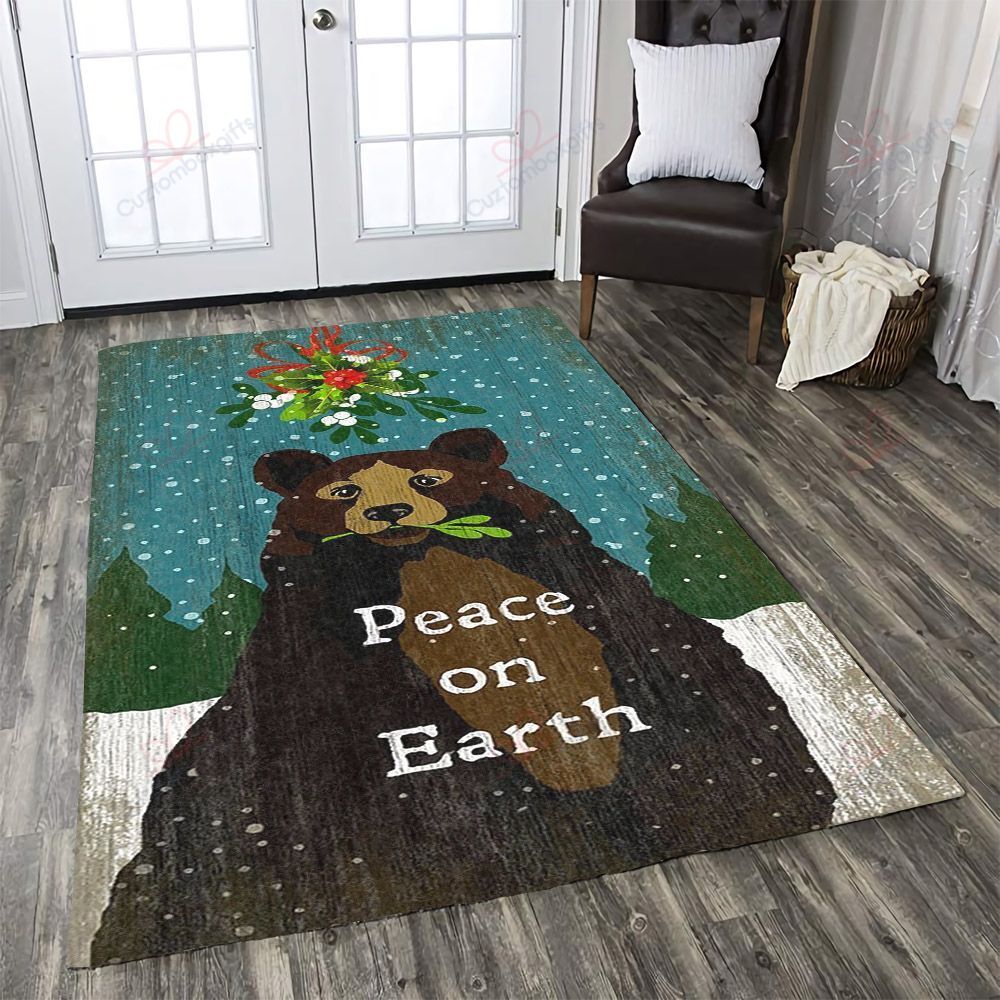 Bear Peace On Earth Rug Sport Decor Gift Floor Decor Living Room Carpet Rug Area Rug - cfe3abe3a070 Bear Peace On Earth Rug Sport Decor Gift Floor Decor Living Room Carpet Rug Area Rug - cfe3abe3a070