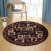 Bear Pine Tree Round Carpet Floor Rug Living Room Bedroom Decor Round Area Rug Carpet