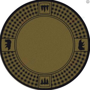 Bear Refuge Sage Round Carpet Floor Rug Living Room Bedroom Decor Round Area Rug Carpet