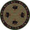 Bear Ridge Green Round Carpet Floor Rug Living Room Bedroom Decor Round Area Rug Carpet