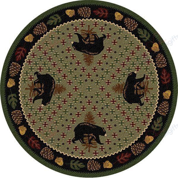 Bear Ridge Green Round Carpet Floor Rug Living Room Bedroom Decor Round Area Rug Carpet Bear Ridge Green Round Carpet Floor Rug Living Room Bedroom Decor Round Area Rug Carpet