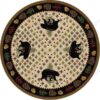 Bear Ridge Natural Round Carpet Floor Rug Living Room Bedroom Decor Round Area Rug Carpet