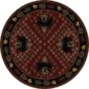 Bear Ridge Red Round Carpet Floor Rug Living Room Bedroom Decor Round Area Rug Carpet