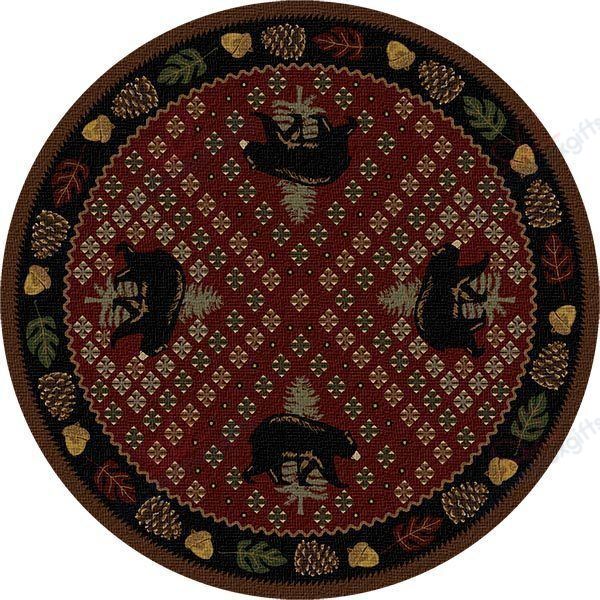 Bear Ridge Red Round Carpet Floor Rug Living Room Bedroom Decor Round Area Rug Carpet Bear Ridge Red Round Carpet Floor Rug Living Room Bedroom Decor Round Area Rug Carpet