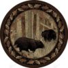 Bear Rustic Round Carpet Floor Rug Living Room Bedroom Decor Round Area Rug Carpet