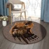 Bear Spirit Round Carpet Floor Rug Living Room Bedroom Decor Round Area Rug Carpet